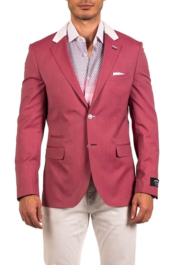 マセオ メンズ アウター ジャケット・ブルゾン ウール コントラスト ブレザー Maceoo Socratevo Resistance13 Contrastrim Virgin Wool Blazer