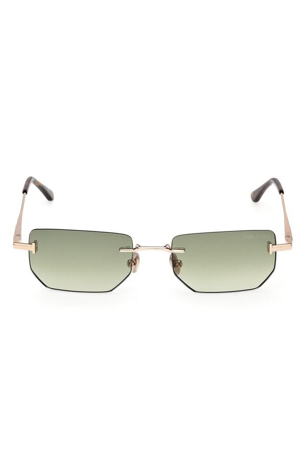 トム・フォード レディース アクセサリー サングラス・アイウェア TOM FORD Ethan 53mm Geometric Sunglasses Rose Gold Green Lens グリーン
