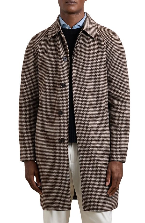 レイス メンズ アウター ジャケット・ブルゾン ウール コート Reiss Morpethoundstooth Check Wool Blend Coat Brown ブラウン 97,240円