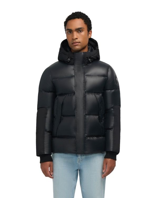 パジャール メンズ アウター ジャケット・ブルゾン Pajar Nuray Mixed Media Color Block Puffer with Fixed Hood Black ブラック