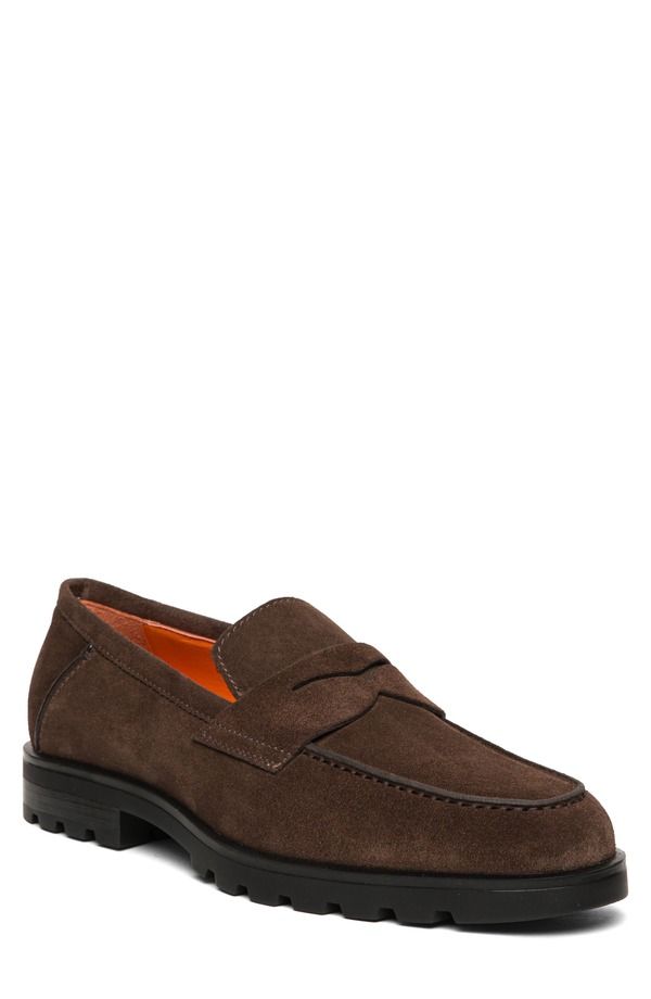 サントーニ メンズ シューズ ローファー Santoni Rock Penny Loafer Dark Brown ブラウン