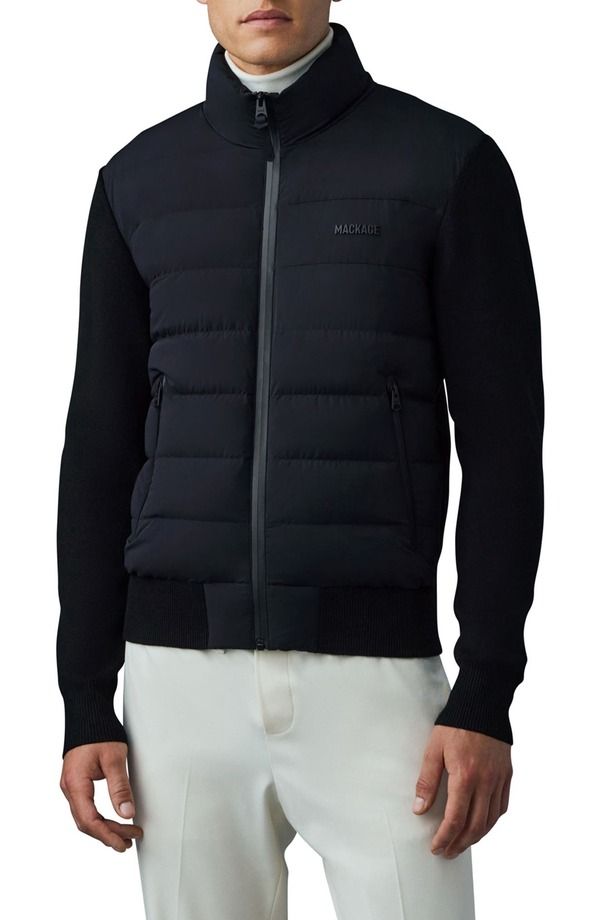 マッカージュ メンズ アウター ジャケット・ブルゾン ダウン Mackage Haney City Wateresistant 800 Fill Down Hybrid Jacket Black ブラ