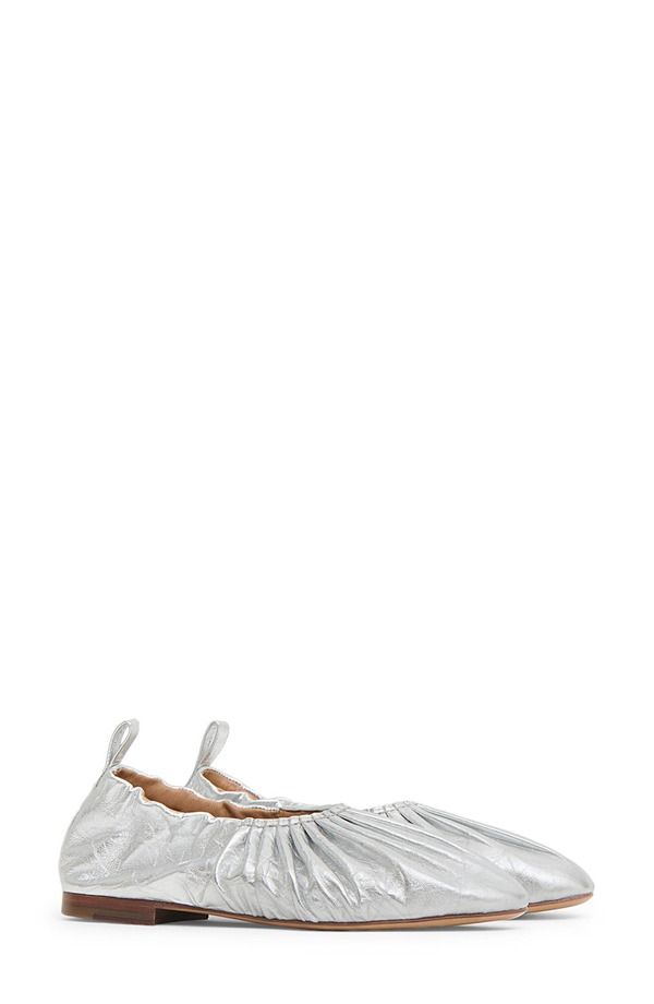 マンサーガブリエル レディース シューズ パンプス ギャザー Mansur Gavriel Ruched Ballerina Flat Silver シルバー