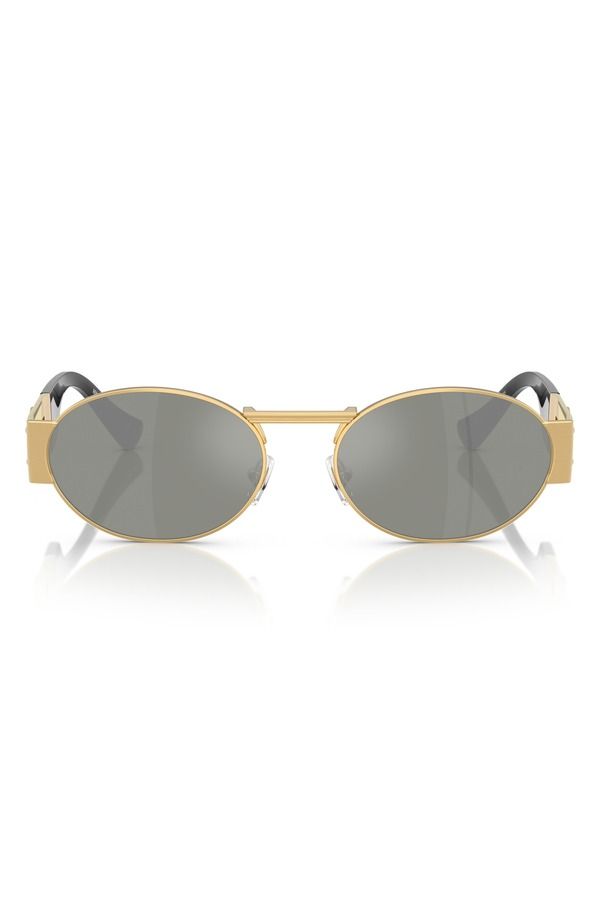 ヴェルサーチ メンズ アクセサリー サングラス・アイウェア Versace 56mm Oval Sunglasses Gold Green Mirror Silver グリーン 81,290円