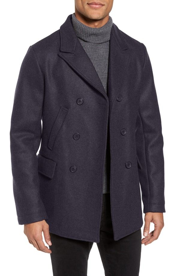 ビリーレイド メンズ アウター ジャケット・ブルゾン ウール コート Billy Reid Bond Wool Blend Peacoat Navy ネイビー