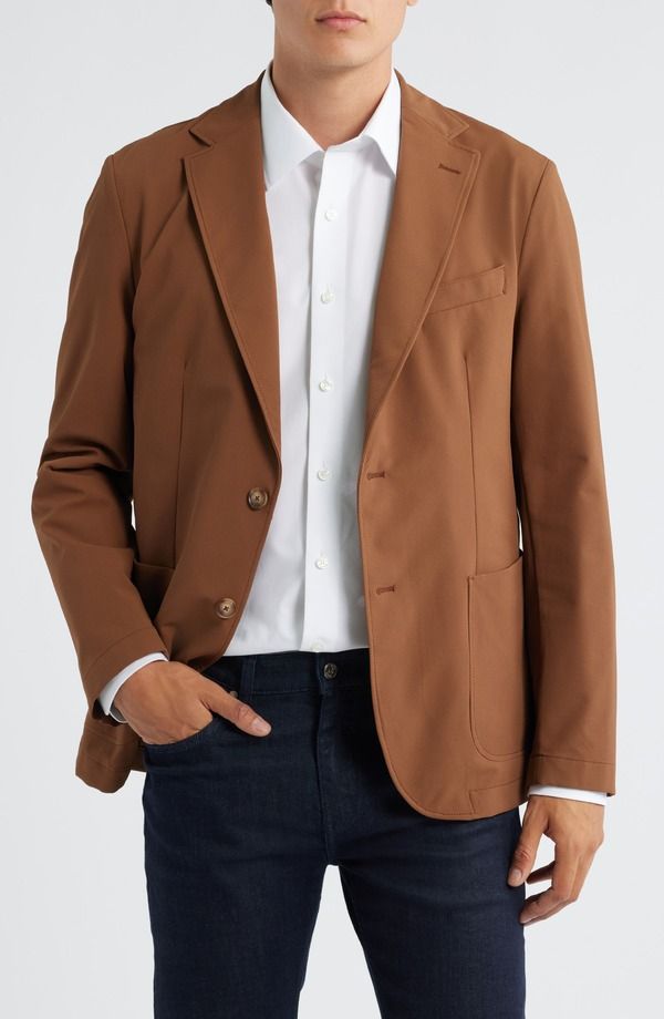 ボス メンズ アウター ジャケット・ブルゾン スリムフィット コート BOSS Hanry Slim Fit Stretch Twill Sport Coat Medium Brown ブラウン