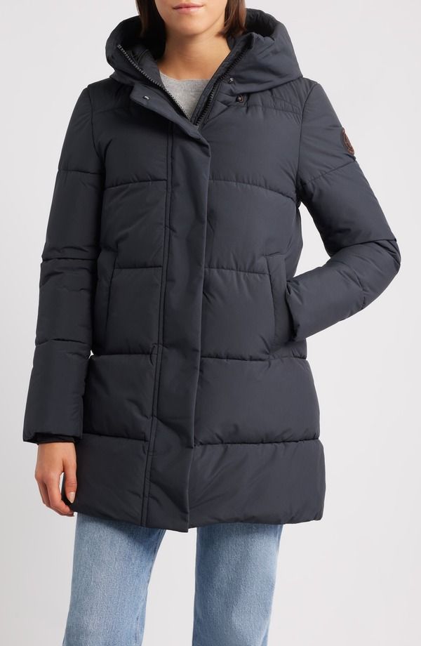 セイブ ザ ダック レディース アウター ジャケット・ブルゾン キルティング パーカー Save The Duck Bethany Waterproof Hooded Quilted Parka Bl