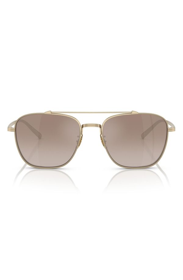 オリバーピープルズ メンズ アクセサリー サングラス・アイウェア Oliver Peoples Rivetti 55mm Gradient Pilot Sunglasses Brown Gold ブラ