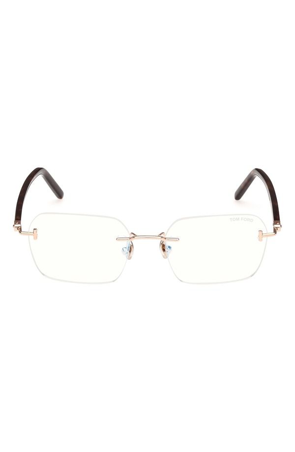 トム・フォード メンズ アクセサリー サングラス・アイウェア TOM FORD 54mm Rectangular Blue Light Blocking Optical Glasses Rose Go