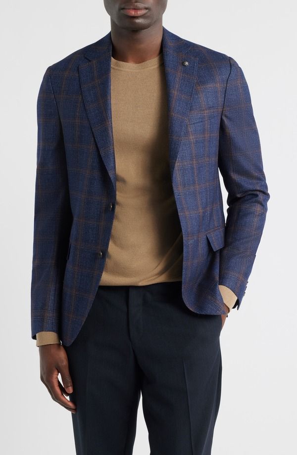 ジャックビクター メンズ アウター ジャケット・ブルゾン ウール シルク コート Jack Victor Midland Contemporary Fit Plaid Wool Silk Blend 146,900円