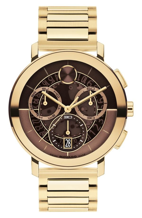 モバド メンズ アクセサリー 腕時計 Movado Bold Evolution 20 Chronograph Bracelet Watch 42mm Brown ブラウン