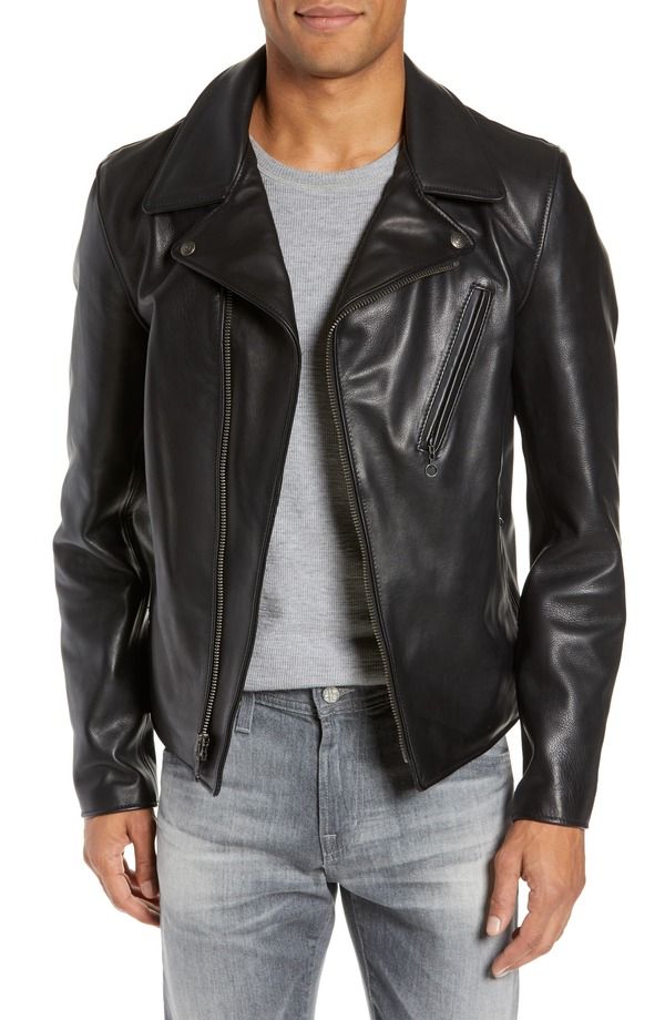 ショット ニューヨーク メンズ アウター ジャケット・ブルゾン レザー Schott NYC Waxy Cowhide Leather Moto Jacket Black ブラック