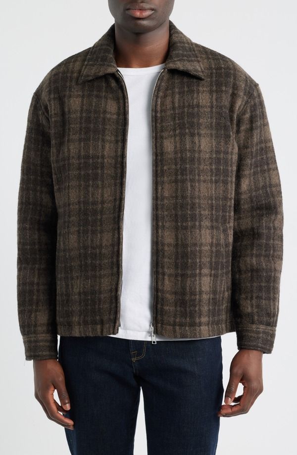 フレーム メンズ アウター ジャケット・ブルゾン ウール ツイード FRAME Insulated Check Wool Tweed Jacket Brown Plaid ブラウン