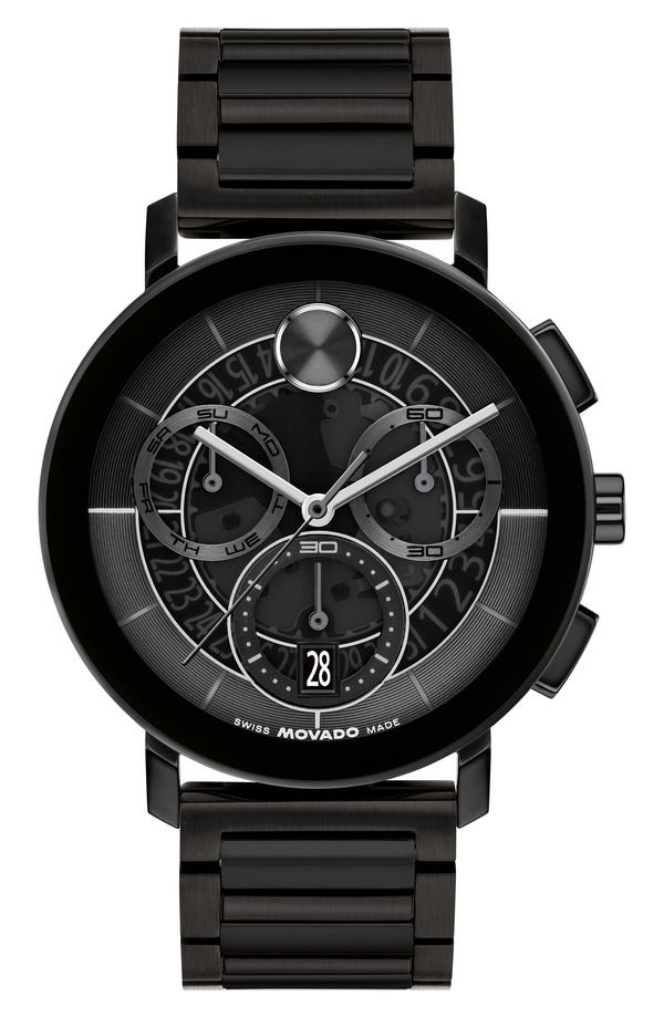 モバド メンズ アクセサリー 腕時計 Movado Bold Evolution 20 Chronograph Bracelet Watch 42mm Black ブラック