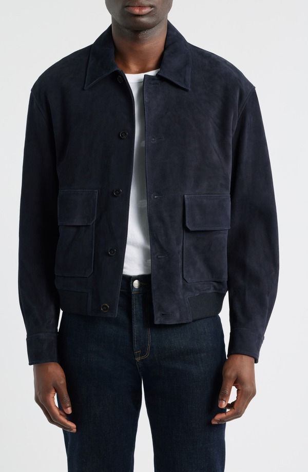 フレーム メンズ アウター ジャケット・ブルゾン スエード FRAME Suede Jacket Dark Navy ネイビー