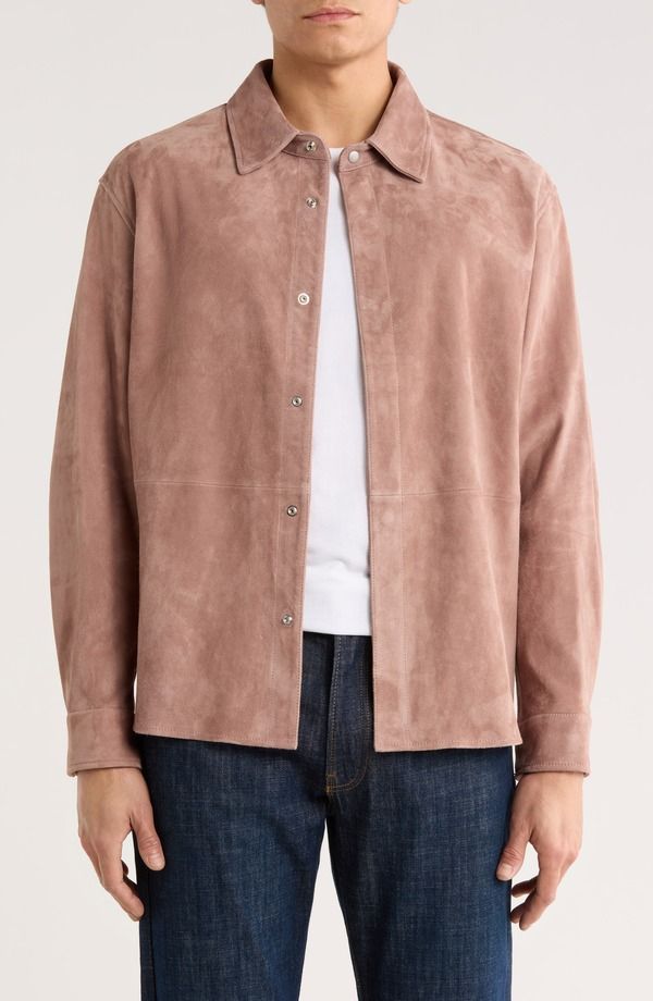 フレーム メンズ アウター ジャケット・ブルゾン シャツ スエード FRAME Suede Shirt Jacket Smoky Mauve
