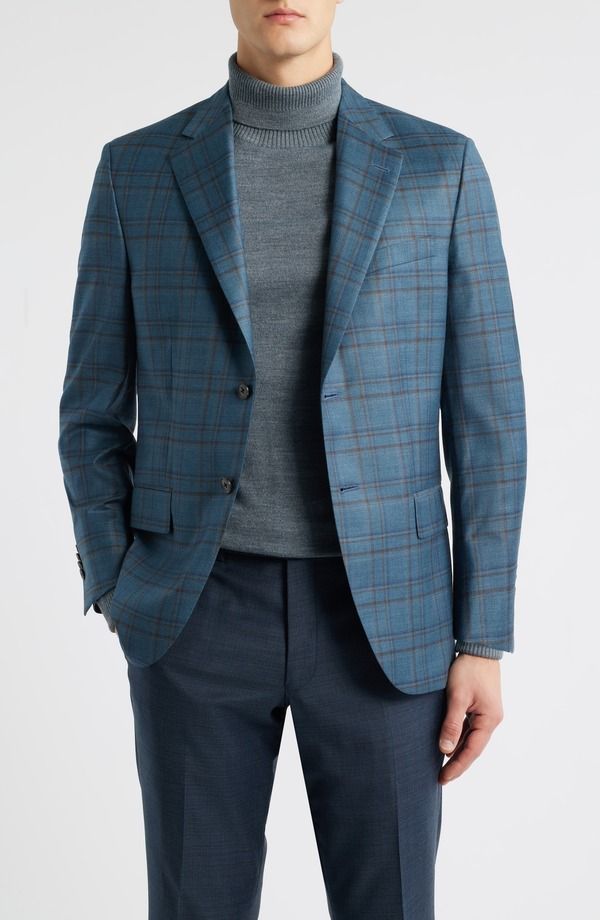ピーター・ミラー メンズ アウター ジャケット・ブルゾン ウール コート Peter Millar Hartford Classic Fiteal Plaid Wool Sport Coat Gree