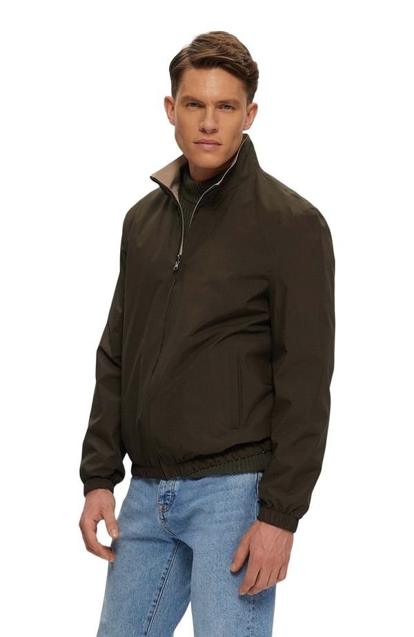 ゴルスキ メンズ アウター ジャケット・ブルゾン GORSKI Reversible Zip Jacket GreenBeige グリーン