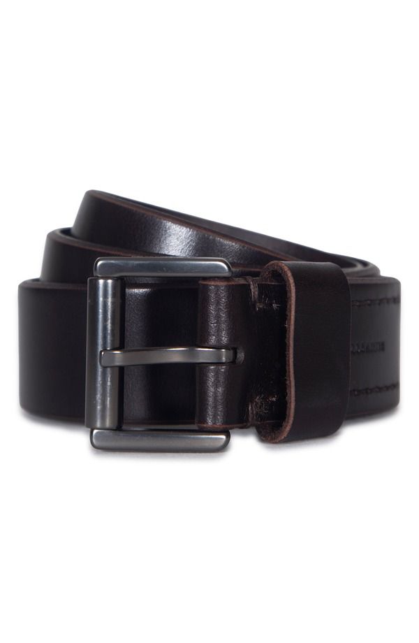 オールセインツ メンズ アクセサリー ベルト レザー AllSaints Bevel Edge Leather Belt Dark Brown ブラウン
