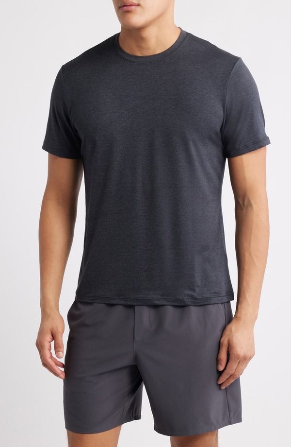 ゼラ メンズ トップス Tシャツ クルーネック Zella Dynamicrewneck TShirt Grey Dark Charcoal Heather チャコール