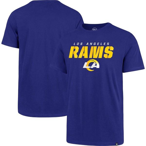 フォーティーセブン メンズ トップス Tシャツ ロゴ Mens 47 Royalos Angeles Rams Logo Traction Superival TShirt Royal