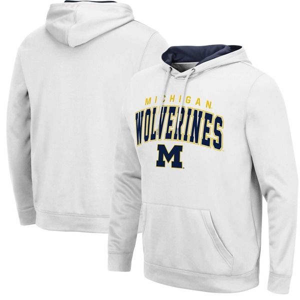 コロシアム メンズ トップス Tシャツ パーカー Mens Colosseum White Michigan Wolverines ResistancePullover Hoodie White ホワ