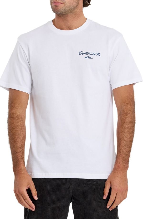 クイックシルバー メンズ トップス Tシャツ コットン グラフィック Quiksilver Pipe Dream Cotton Graphic TShirt White ホワイト