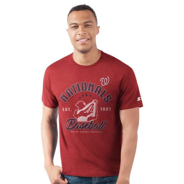 スターター メンズ トップス Tシャツ Menstartered Washingtonationals Prime Time Batter TShirt Red レッド