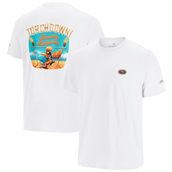 トッミーバハマ メンズ トップス Tシャツ ダウン グラフィック Mens Tommy Bahama White San Francisco 49ersportorchdown Graphic TSh