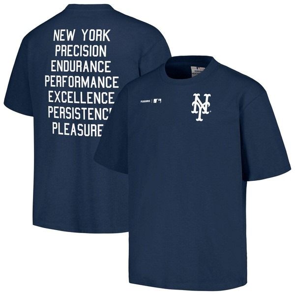 プレジャーズ メンズ トップス Tシャツ Mens PLEASURES Navy New York Mets Precision TShirt Navy ネイビー