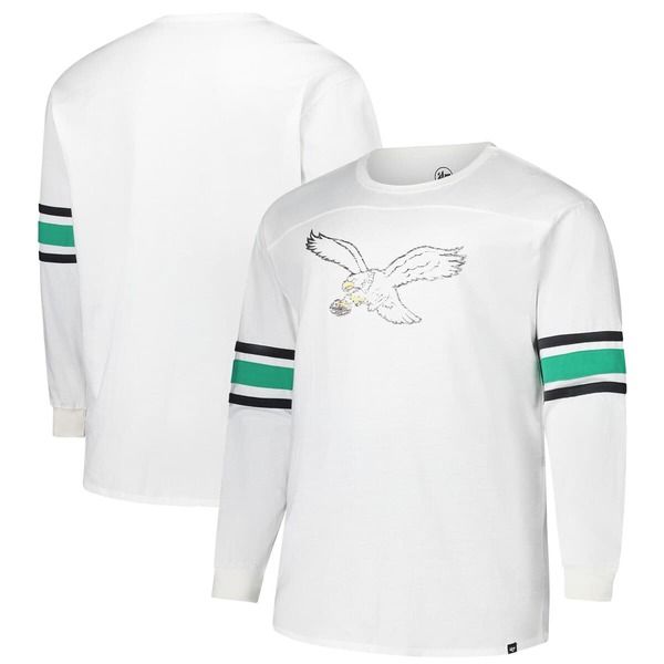 フォーティーセブン メンズ トップス Tシャツ トール Mens 47 White Philadelphia Eagles Big Tall Premier Brex Long Sleeve TShi 15,961円