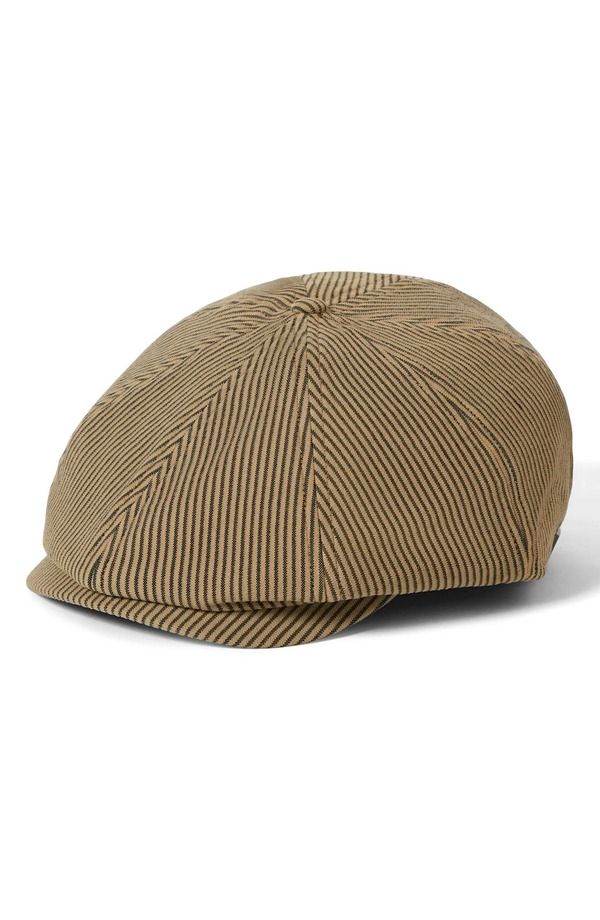 ブリクストン レディース アクセサリー 帽子 キャップ Brixton Brood Stripe Driving Cap Dark Tan Black Hickory Stripe ブラック