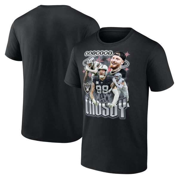 ファナティクス メンズ トップス Tシャツ グラフィック Mens Fanatics Maxx Crosby Black Las Vegas Raiders Notorious Player Grap