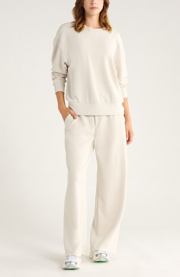 ゼラ レディース アウター パーカー・スウェット シャツ Zella Ultra Soft Boxy Crew Sweatshirt Grey Moonbeam グレー