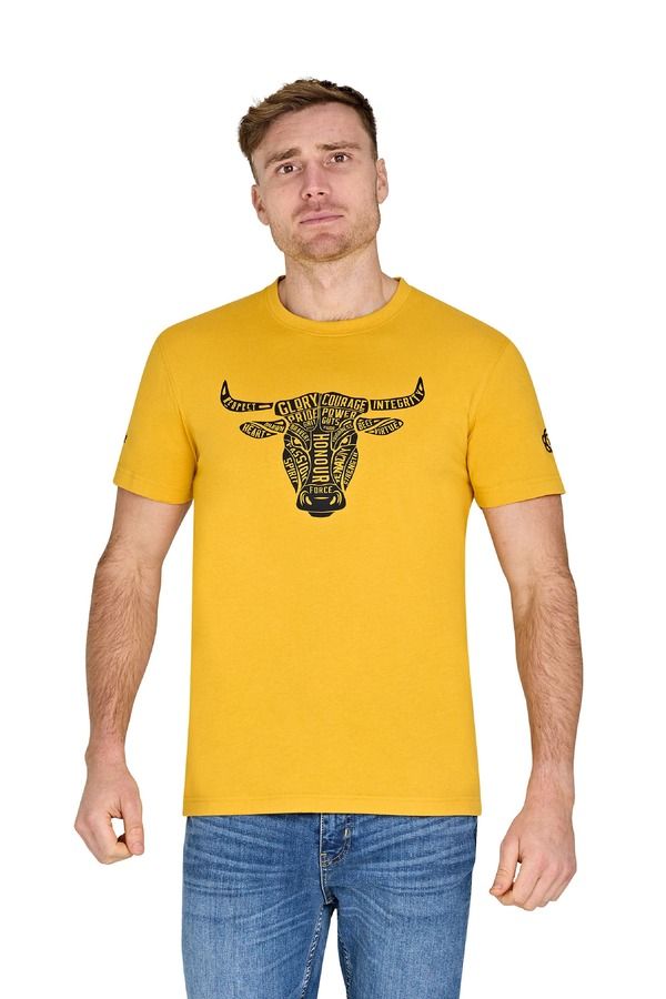 ライジングブル メンズ トップス Tシャツ Raging Bull YFC Word Bull Head TShirt Yellow イエロー
