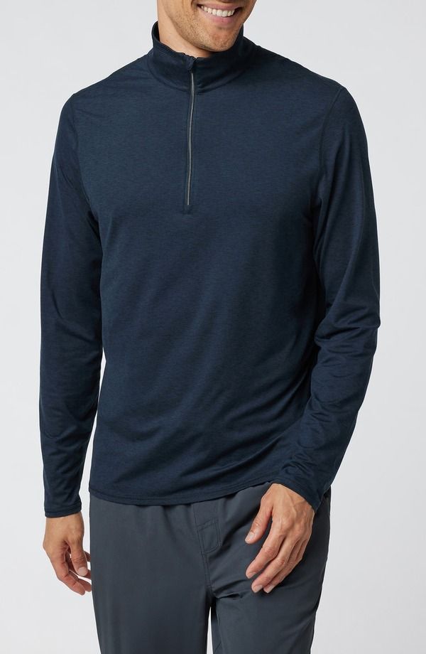 ビュオーリ メンズ アウター パーカー・スウェット ハーフジップ シャツ Vuori Ease Performance Half Zip 20 Sweatshirt Ink Heather ヘザー