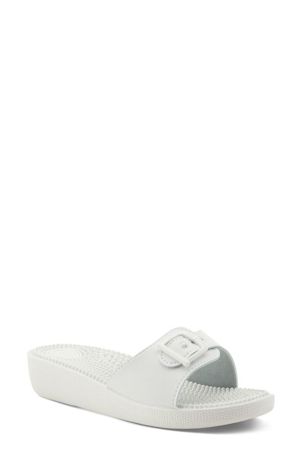フレクサス レディース シューズ ヒール サンダル Flexus by Spring Step Sabala Slide Sandal White ホワイト