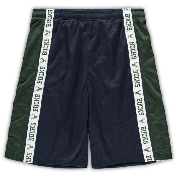 ファナティクス メンズ ボトムス ハーフパンツ・ショーツ メッシュ トール ショートパンツ Mens Fanatics Branded NavyHunter Green Milwaukee Bucks