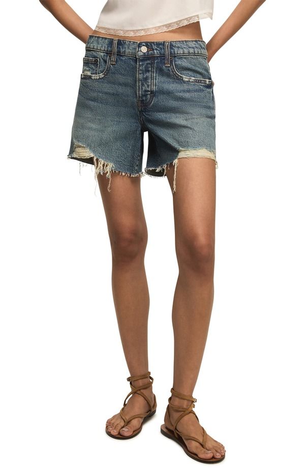 ラッキーブランド レディース ボトムス デニムパンツ ショートパンツ Lucky Brand Baggy Stretch Denim Shorts Feel The Beat Wash デニム