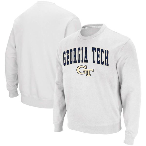 コロシアム メンズ アウター パーカー・スウェット シャツ ロゴ ジャケット Mens Colosseum White Georgia Tech Yellow Jackets Arch Logo Ta