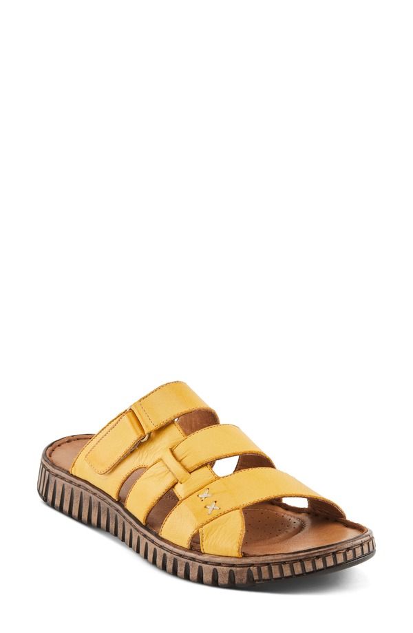 スプリングステップ レディース シューズ ヒール サンダル Spring Step Olly Slide Sandal Mustard マスタード