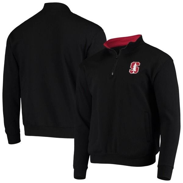 コロシアム メンズ アウター ジャケット・ブルゾン ロゴ Mens Colosseum Black Stanford Cardinal Tortugas Logo QuarterZip Jacket