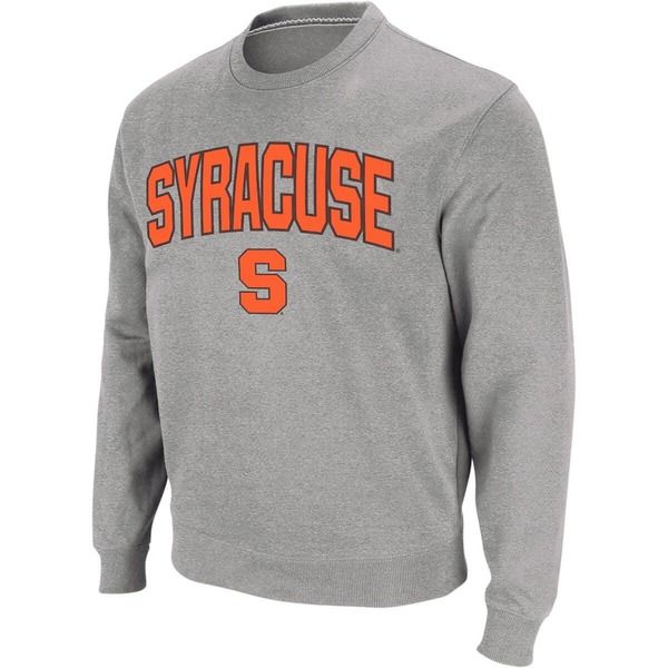 コロシアム メンズ アウター パーカー・スウェット クルーネック シャツ ロゴ Mens Colosseum Heather Gray Syracuse Orange Arch Logo Crew N