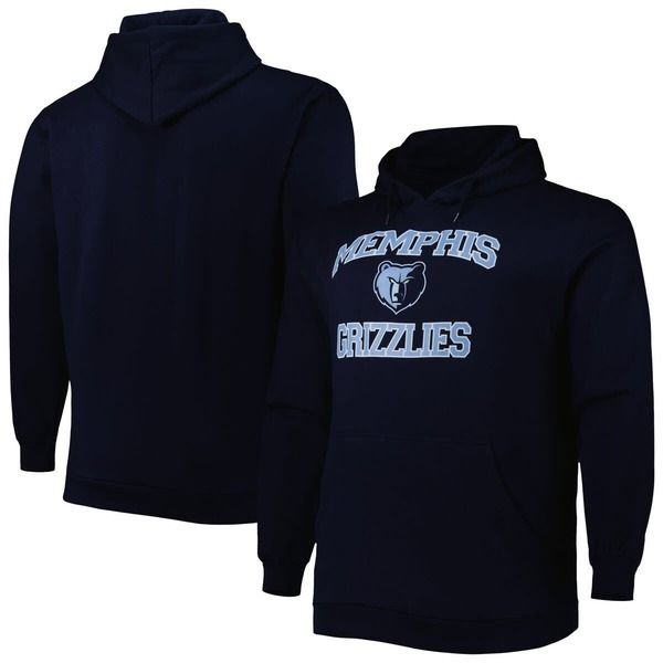 プロファイル メンズ アウター パーカー・スウェットール PROFILE Mens Navy Memphis Grizzlies Big Tall Heart Soul Pullover Hoodie