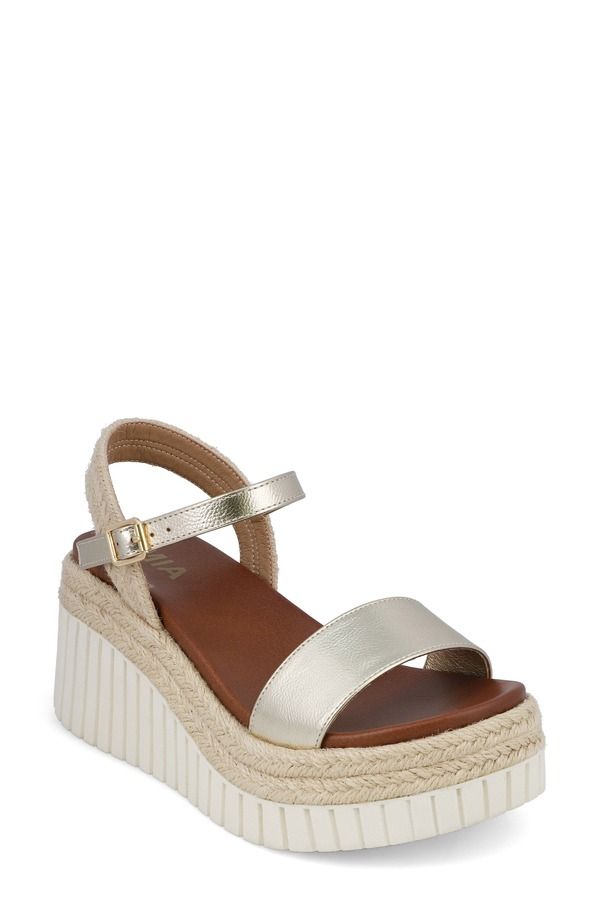 ミア レディース シューズ ヒール プラットフォーム サンダル アンクル MIA Yanis Ankle Straplatform Wedge Sandal Gold ゴールド 12,360円