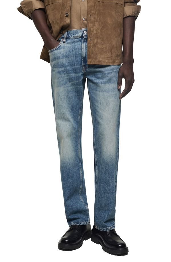 マンゴ メンズ ボトムス デニムパンツ ストレート ジーンズ MANGO Straight Leg Jeans Medium Vintage Blue ブルー