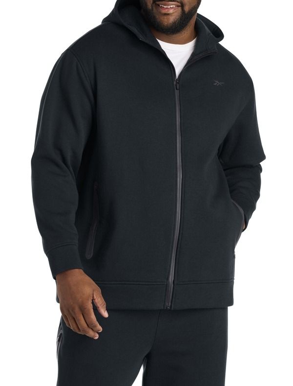 リーボック メンズ アウター パーカー・スウェットール フリース Reebok Big Tall Performance Tech Fleece FrontZip Hoodie Black ブラック