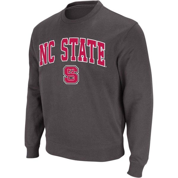 コロシアム メンズ アウター パーカー・スウェット クルーネック シャツ ロゴ Mens Colosseum Charcoal NC State Wolfpack Arch Logo Crew Nec