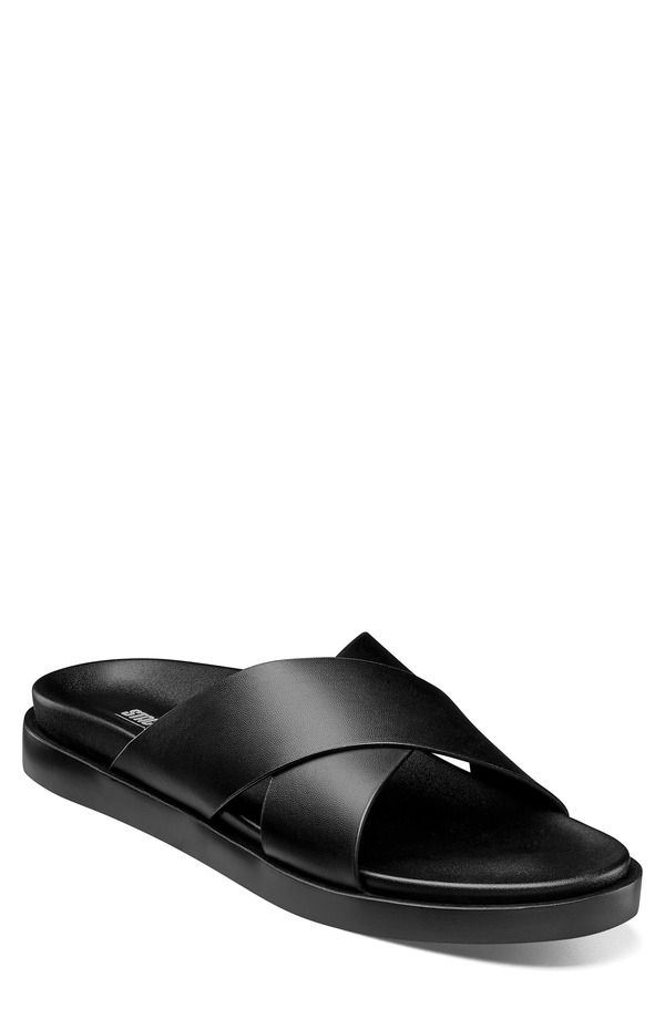 ステイシーアダムス メンズ シューズ サンダル Stacy Adams Montel Crossover Slide Sandal Black ブラック