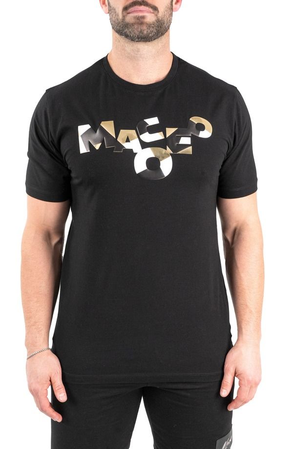 マセオ メンズ トップス Tシャツ コットン ロゴ グラフィック Maceoo Scrabble Logo Cotton Graphic TShirt Black ブラック